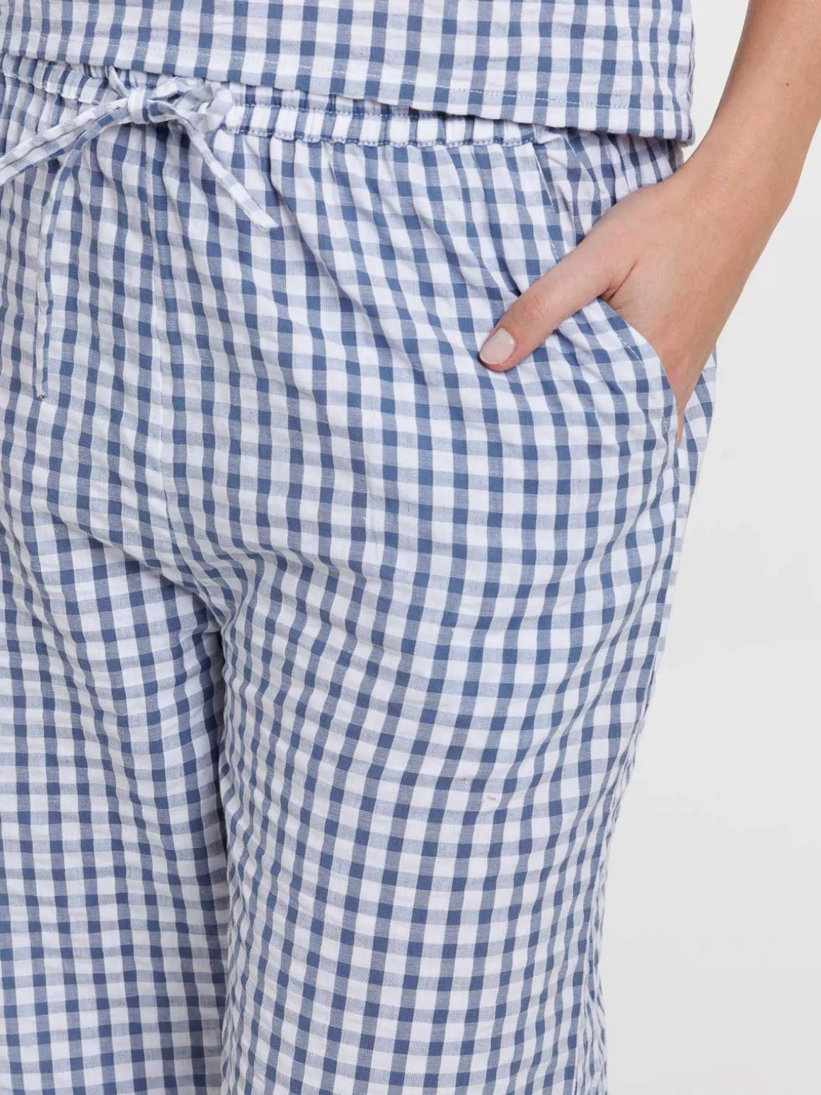 Pantalon imprimé vichy femme