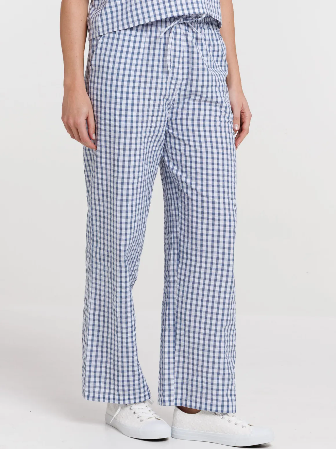 Pantalon imprimé vichy femme