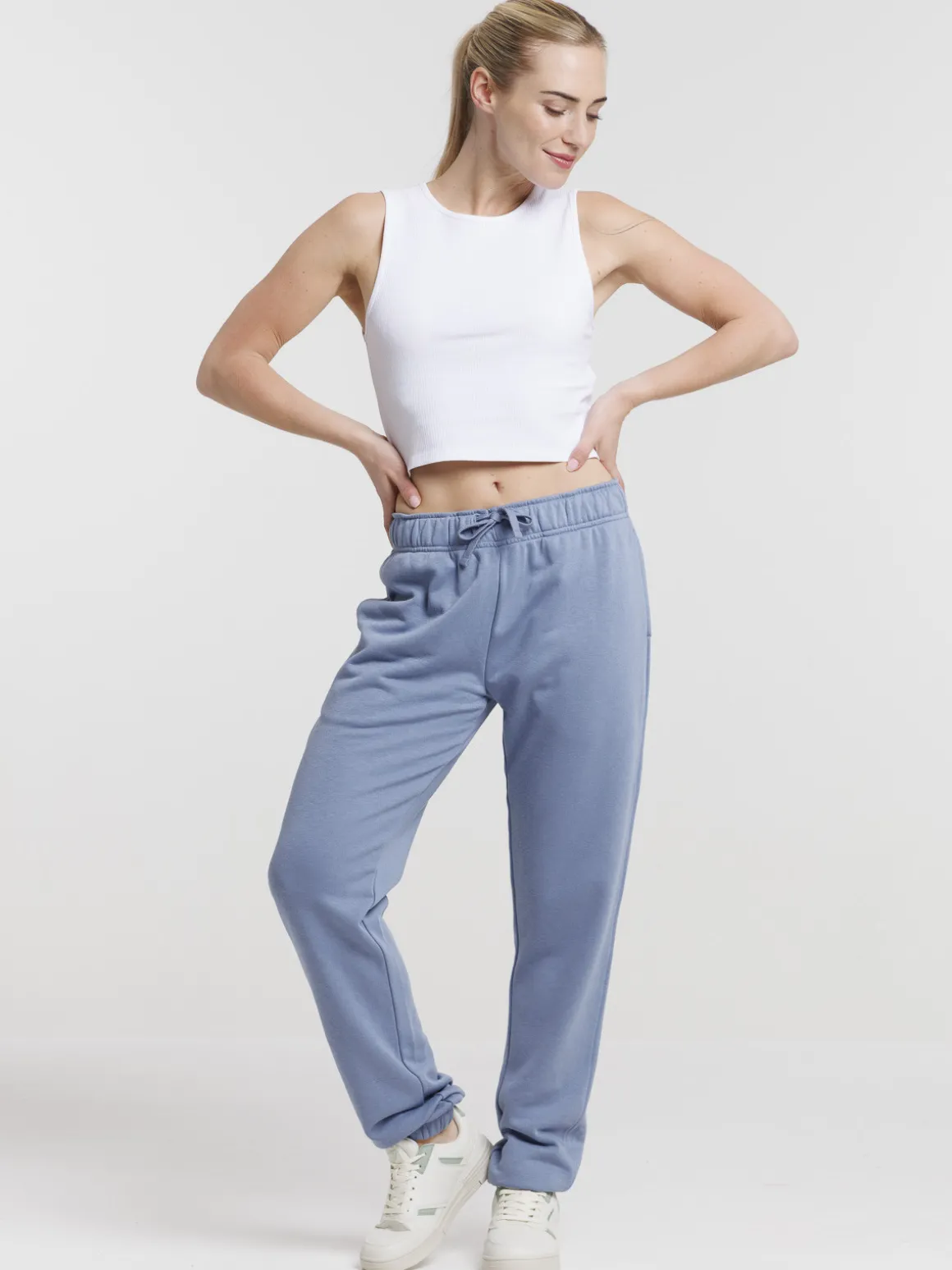 Pantalon jogging denim blue femme