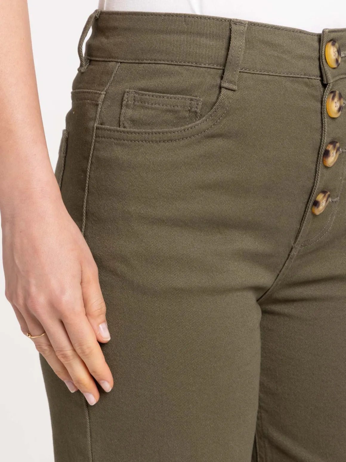 Pantalon large boutonné femme