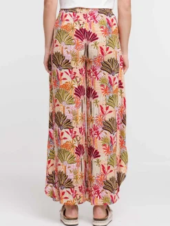 Pantalon large motif pans à nouer femme