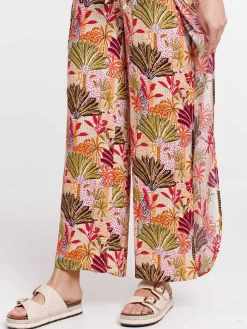 Pantalon large motif pans à nouer femme