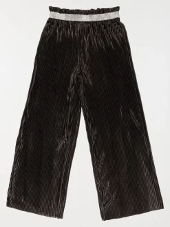 Pantalon large plissé noir fille (XXS-M)