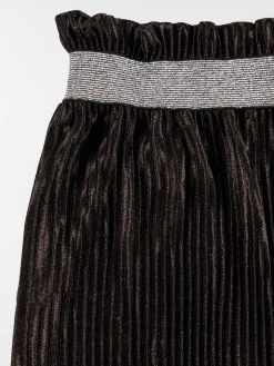 Pantalon large plissé noir fille (XXS-M)