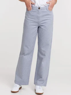 Pantalon large rayé femme
