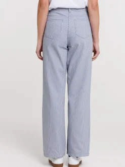 Pantalon large rayé femme