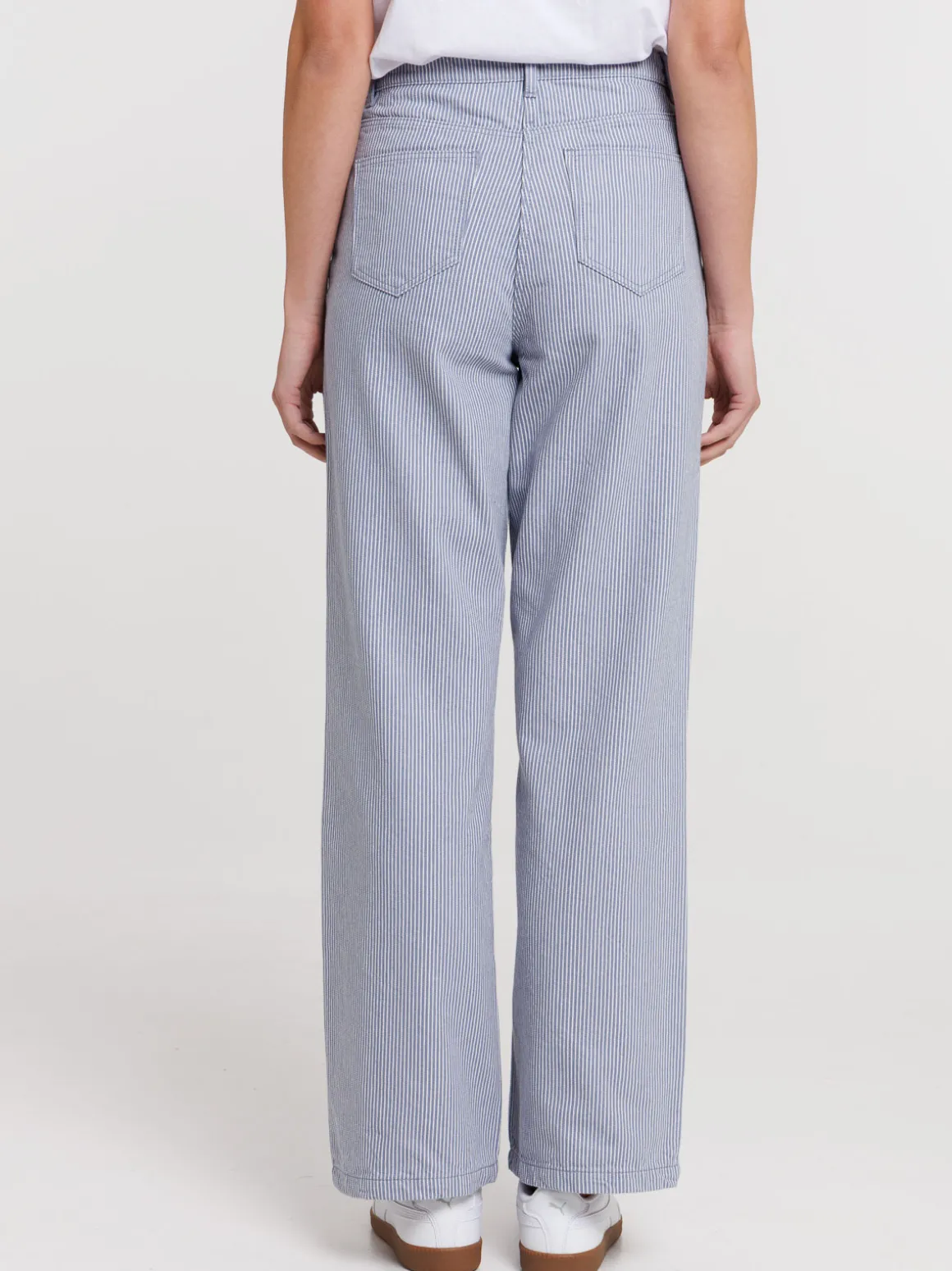 Pantalon large rayé femme