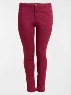 Pantalon lie de vin grande taille femme