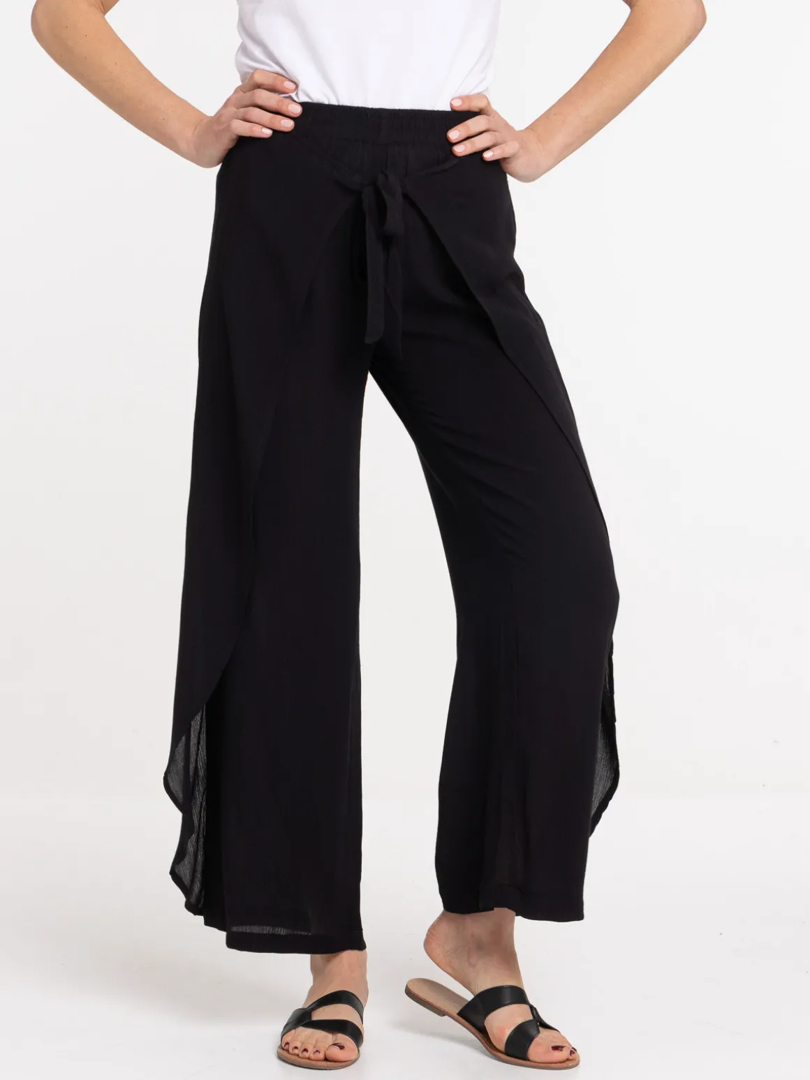 Pantalon noir fluide femme