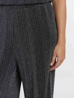 Pantalon noir large pailletté femme
