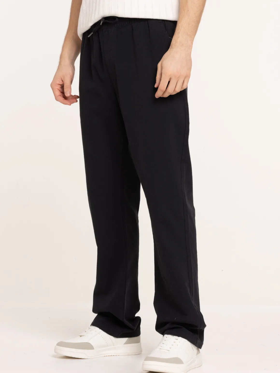 Pantalon noir taille élastiquée homme