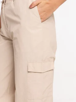 Pantalon parachute beige femme