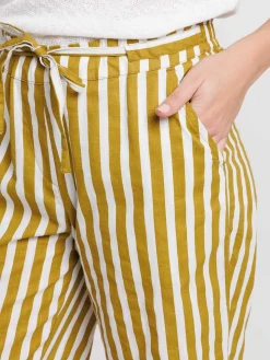 Pantalon rayé en coton femme