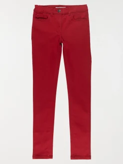 Pantalon skinny bordeaux fille (10-16A)