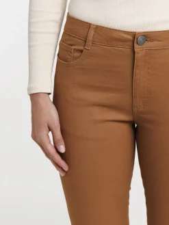Pantalon skinny camel foncé femme