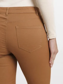 Pantalon skinny camel foncé femme