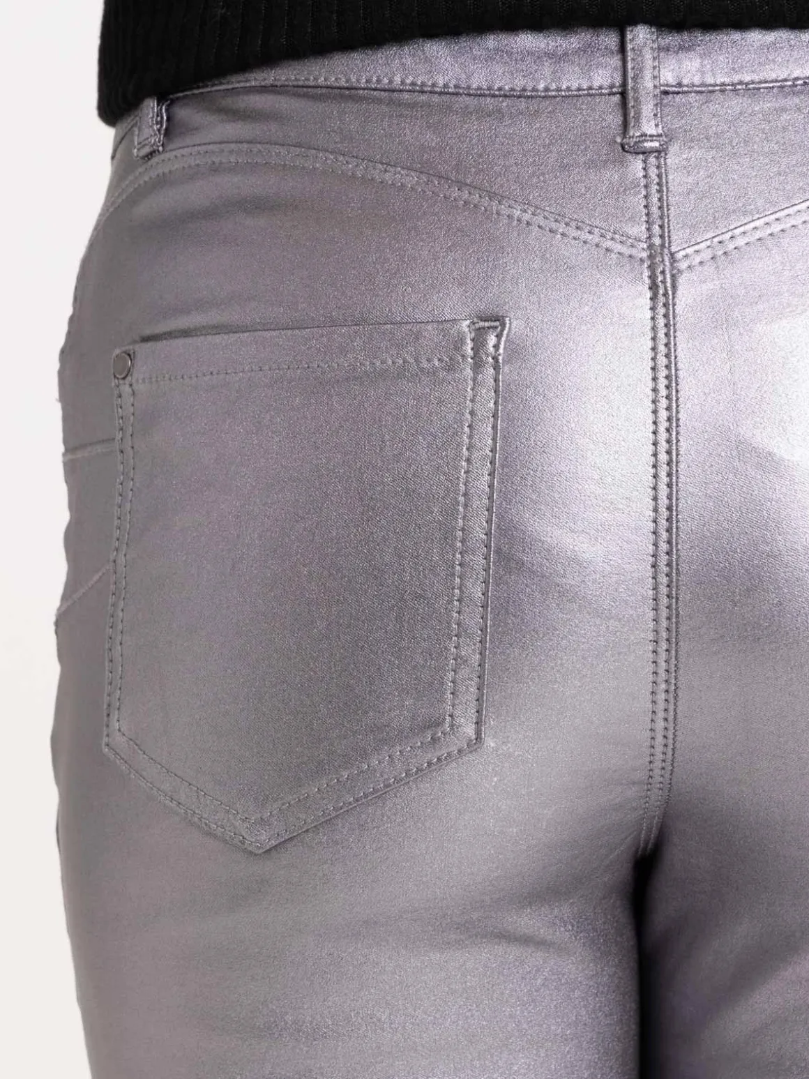 Pantalon skinny enduit bronze femme