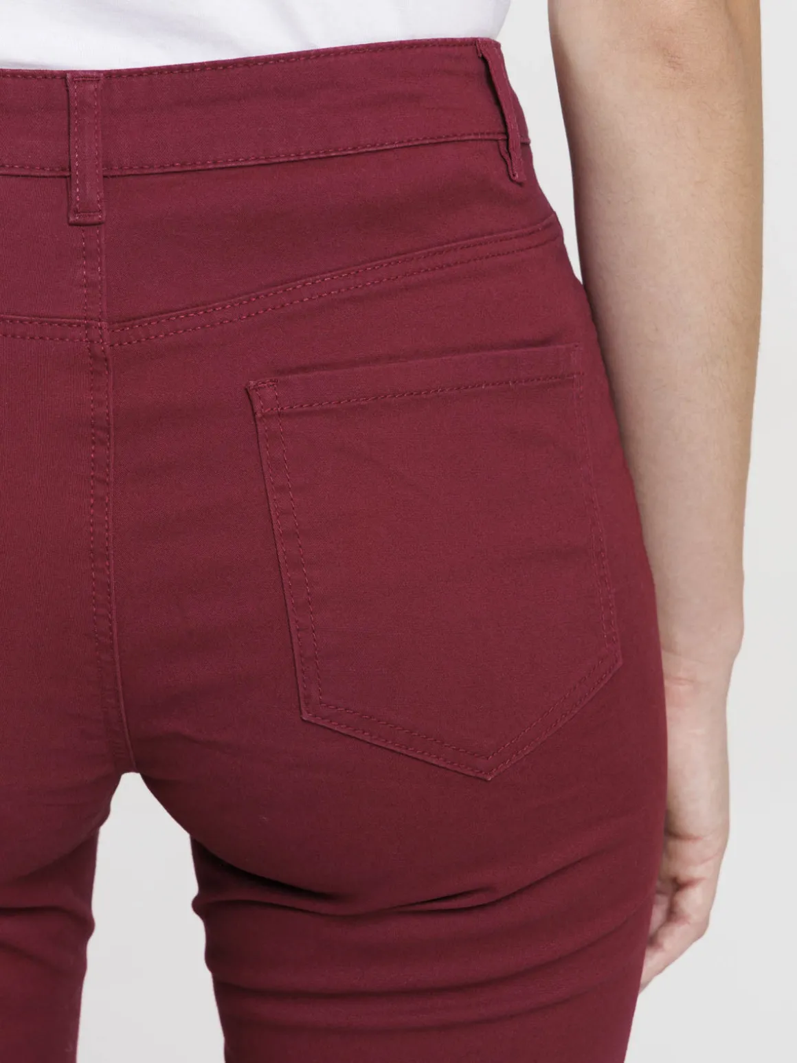 Pantalon skinny grenat femme