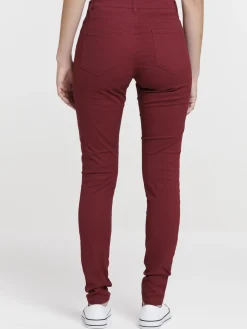 Pantalon skinny grenat femme