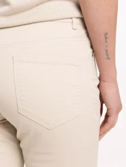 Pantalon skinny 7/8ème femme beige grisé