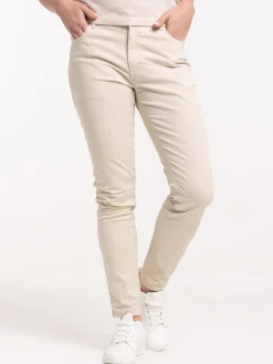Pantalon skinny 7/8ème femme beige grisé