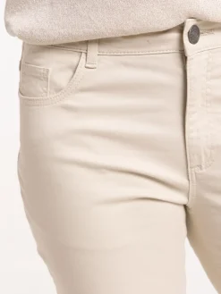 Pantalon skinny 7/8ème femme beige grisé