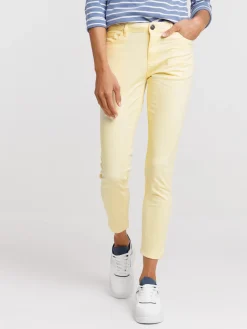 Pantalon skinny 7/8ème jaune femme