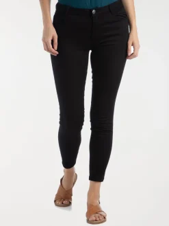 Pantalon skinny 7/8ème noir femme