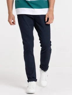 Pantalon slim marine navy homme
