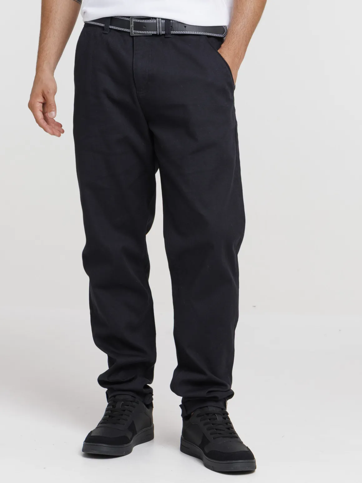 Pantalon ville avec ceinture homme noir