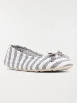 Pantoufle ballerine rayée femme (37-42)