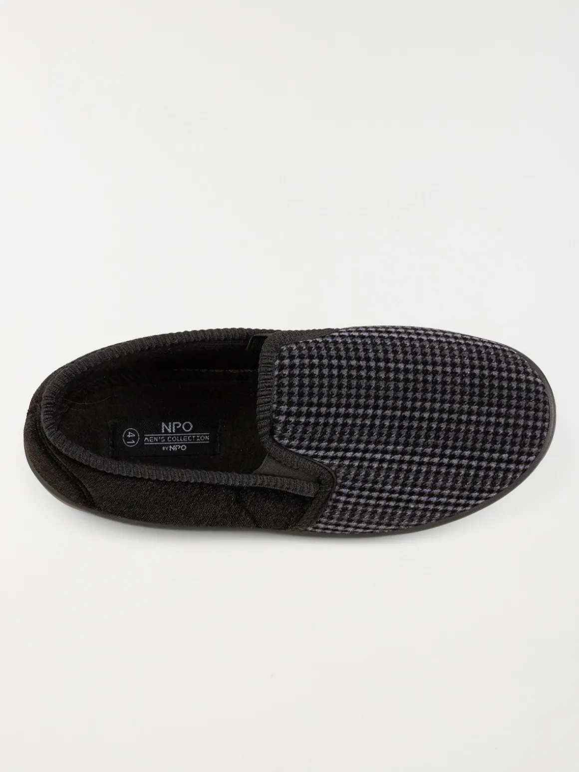 Pantoufle fermée carreaux noir (40-46)