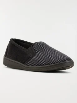 Pantoufle fermée carreaux noir (40-46)