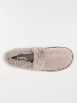 Pantoufle fourrée grise femme (36-41)