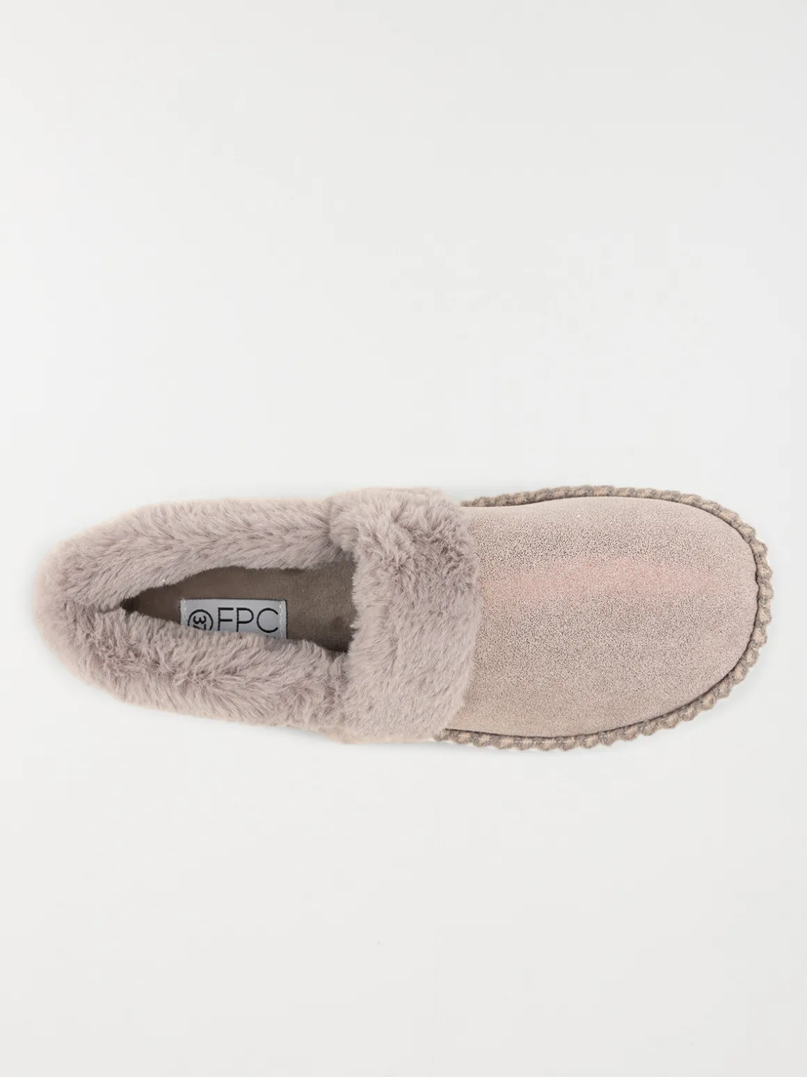 Pantoufle fourrée grise femme (36-41)