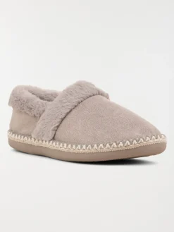 Pantoufle fourrée grise femme (36-41)