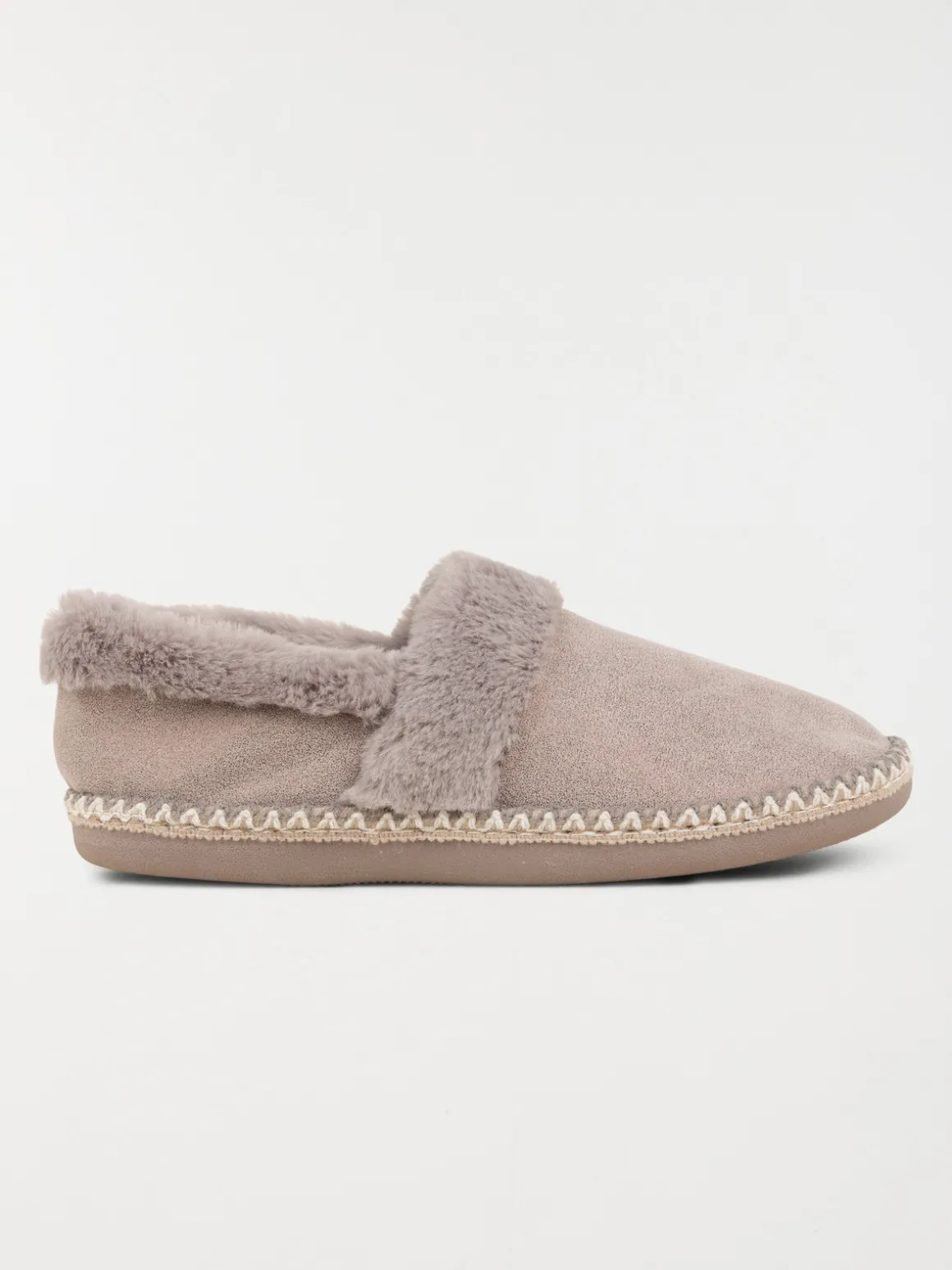 Pantoufle fourrée grise femme (36-41)