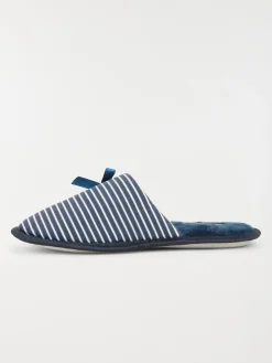 Pantoufle mule rayée navy femme (37-42)