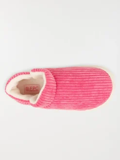 Pantoufles côtelés roses femme (36-41)