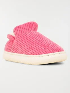 Pantoufles côtelés roses femme (36-41)
