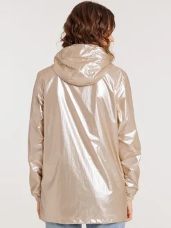 Parka capuche coloris doré femme