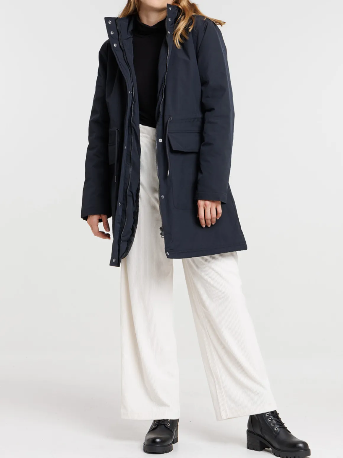 Parka capuche douce noire femme