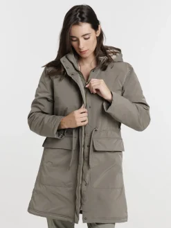 Parka capuche smokey olive femme