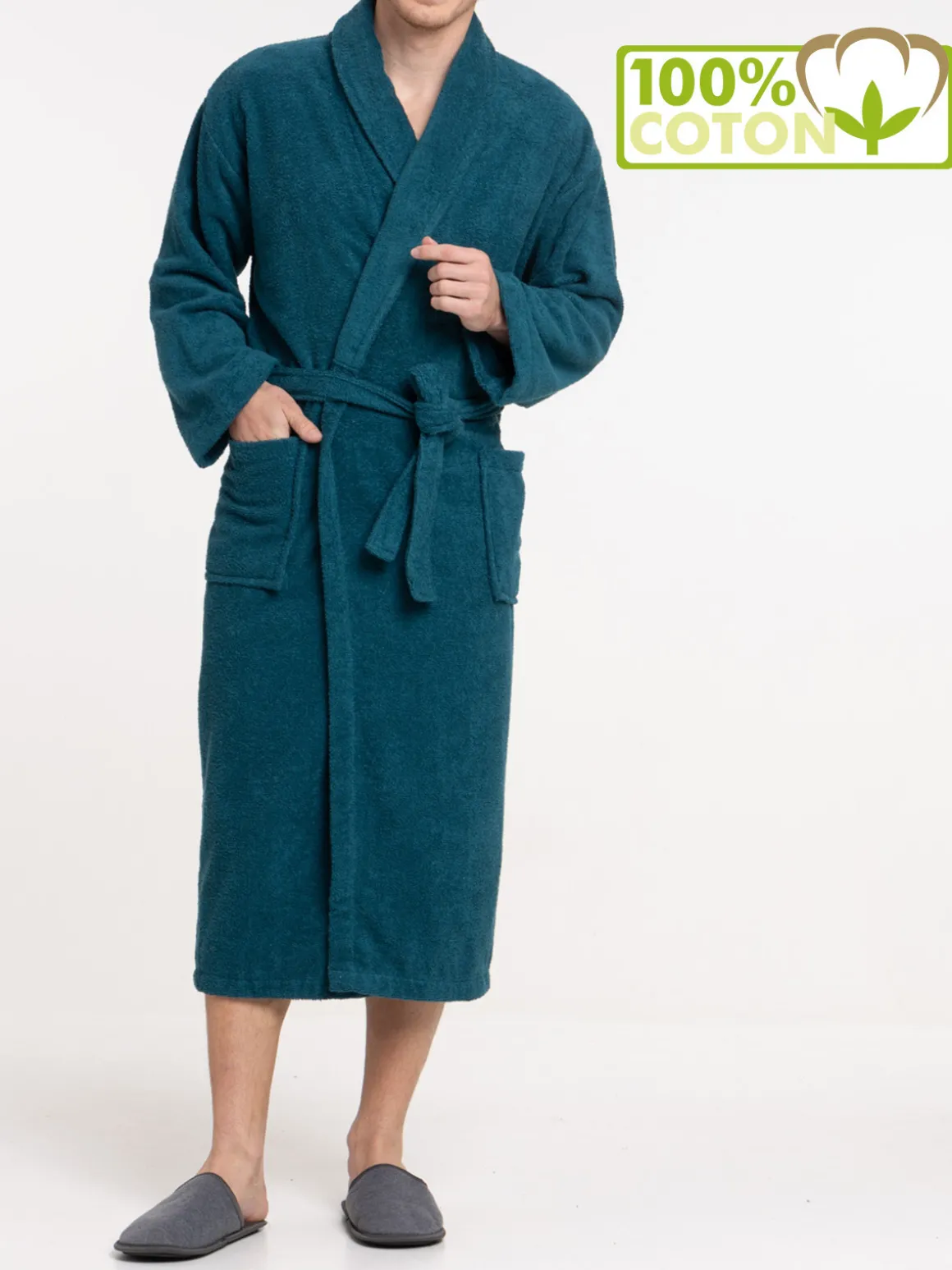 Peignoir adulte coloris émeraude