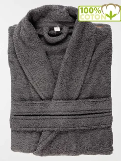 Peignoir adulte gris anthracite