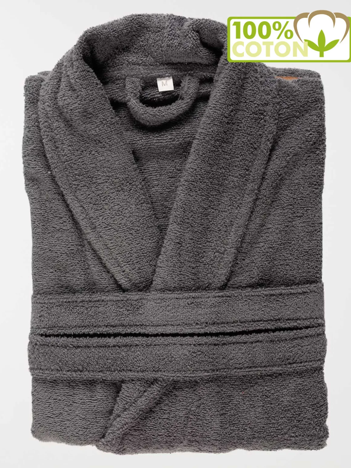 Peignoir adulte gris anthracite