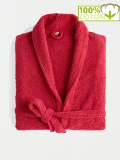 Peignoir enfant 100% coton col châle