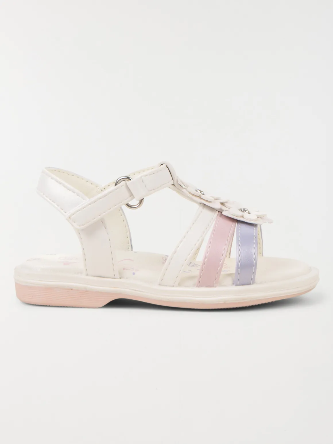 Pied-nu blanc fleurs fille (19-23)