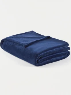 Plaid coloris navy 130 x 170 cm