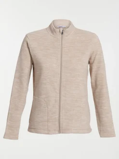 Polaire beige chiné zippé femme